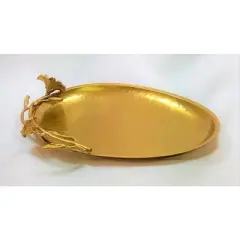 Jiallo Eldora oval tray - Satin Gold
