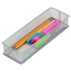YBM Home Silver Mesh Drawer and Desk Organizer Tray