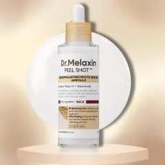 Dr. Melaxin Peel Shot Exfoliating White Rice Ampoule | gently removing dead skin cells while delivering nourishing ingredients (2.7 oz)