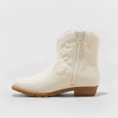 Girls' Ashleigh Zipper Western Boots - Cat & Jack&trade; Ivory