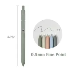 Wrapables Smooth Retractable Black Ink Gel Pens, 0.5mm Fine Point, for Home Office Work (Set of 5)