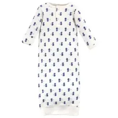 Touched by Nature Baby Girl Organic Cotton Henley Long-Sleeve Gowns 3pk, Garden Floral