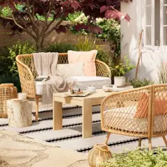 7' x 10' Outdoor Rug Argyle Stripe Black - Threshold&trade;