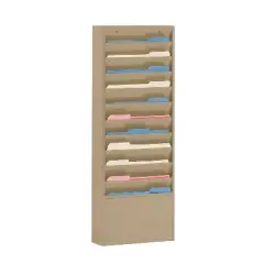 Durham Wide-Pocket Vertical Literature Racks 11 Pocket Tan 405-75