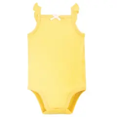 Touched by Nature Baby Girl Organic Cotton Bodysuits 5pk, Lemon Tree