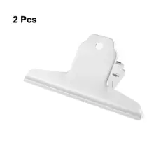 Unique Bargains Stainless Steel Silver Tone Binder Clips 4.7" x 2.4" x 1.6"(L*W*H) 2 Pcs