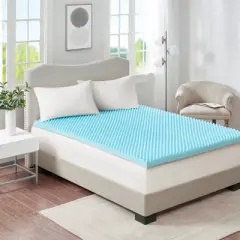 FONTOI All Season Reversible Mattress Pad for Cool Sleep, Cooling Mattress Topper for Bedroom, Blue, 78"*1.5"*80"