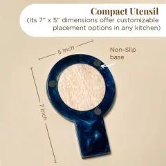 Folkulture Spoon Rest or Spoon Holder | (7 x 5") Resin Spoon Rest for Stove Top or Kitchen Utensils Holder for Home (Blue)