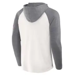 MLB Milwaukee Brewers Men's White Long Sleeve Lightweight Bi-Blend Hooded Sweatshirt