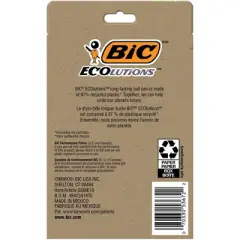 BiC 10pk ECOlutions Ballpoint Pens Black Ink: Medium Point, School Supplies, Writing Pens, Stationery, Office Essentials