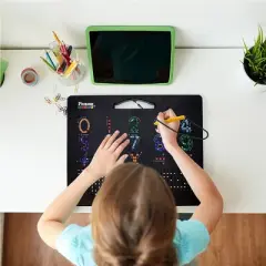 PICASSO-TILES Large 12" x 10" Magnetic Drawing Board STEM Toy for Kids 3+
