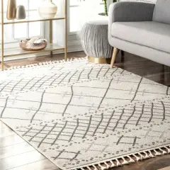 nuLOOM Alara Modern Trellis Tassel Area Rug