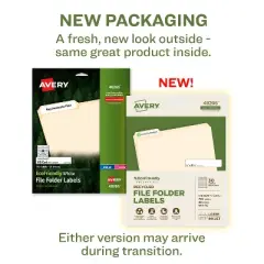 Avery EcoFriendly Recycled File Folder Labels, 2/3" x 3-7/16", White, Permanent Label Adhesive, 750 Printable Labels (48266)