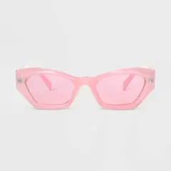 Women's Plastic Geometric Cateye Sunglasses - Wild Fable&trade; Pink
