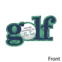 Big Dot of Happiness Par-Tee Time - Golf - Shaped Fill-in Invitations - Birthday or Retirement Party Invitation Cards with Envelopes - Set of 12