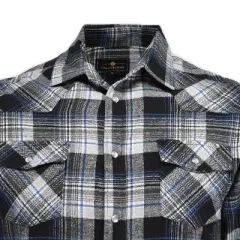 Falcon Bay Mens Big and Tall Yarn Dyed Snap Front Western Flannel Shirt