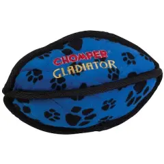 Chomper Gladiator Black/Blue Nylon/Plush Tuff Football Dog Toy Large