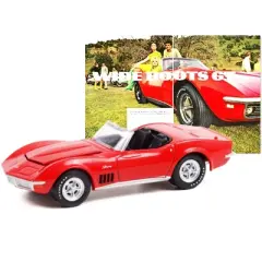 1969 Chevrolet Corvette Convertible Red "Wide Boots GT" Goodyear Vintage Ad Cars 1/64 Diecast Model Car by Greenlight