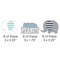 Big Dot of Happiness Blue Elephant - Paper Straw Decor - Boy Baby Shower or Birthday Party Striped Decorative Straws - Set of 24