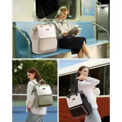 Laptop Backpack for Women with Giant Tumbler Holder Pocket, 15 inch Travel Work Backpack Purse