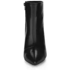 Allegra K Women's Pointed Toe Clear Wedge Heels Ankle Boots