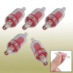 Unique Bargains Fish Tank Aquarium Red Clear Plastic Air Pump Check Valves 5 Pcs