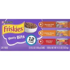 Purina Friskies Meaty Bits Gourmet Grill, Chicken & Beef Wet Cat Food