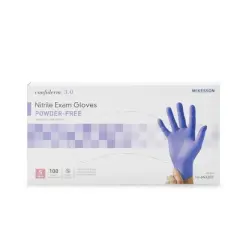 3.0 Confiderm McKesson Nitrile Exam Glove Blue Textured Fingertips