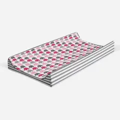 Bacati - Elephants Pink/Fuschia/Gray Mini Elephants Quilted Top Changing Pad Cover