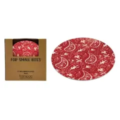 Transpac Melamine Red Bandana App Plates Set of 4 Patriotic Dining Plates for Home Decorations