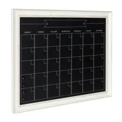 28.88" x 1.11" Macon Framed Magnetic Chalkboard Monthly Calendar White - Kate and Laurel