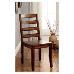 Set of 2 Taylor Rustic Slat Back Side Dining Chairs Oak - HOMES: Inside + Out