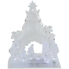 Northlight LED Lighted Nativity Scene in Stable Acrylic Christmas Decoration - 10.75"