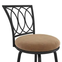 Set of 3 Millie Upholstered Adjustable Seat Swivel Barstools Tan - Room & Joy