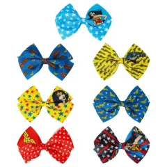 Wonder Woman 4inch Printed Hair Bows 7-Pack with Alligator Clips for Girls Ages 3+