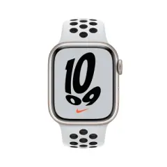 Apple Watch Nike Series 7 GPS, 45mm Starlight Aluminum Case with Pure Platinum/Black Nike Sport Band