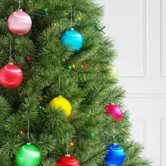 9ct 90mm Christmas Thread Wrapped Ornament Set Yellow/Pink/Green/Blue/Red - Wondershop&trade;