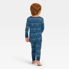 Toddler Hanukkah Ribbed Long Sleeve Shirt and Pants Holiday Matching Family Pajama Set - Wondershop&trade; Blue