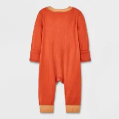 Baby Ribbed Snap Adaptive Romper - Cat & Jack&trade; Orange