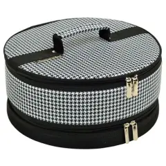 Picnic at Ascot Pie and Cake Carrier 12" Diameter - Houndstooth