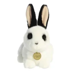 Aurora Miyoni 10" Black And White Rex Rabbit White Stuffed Animal