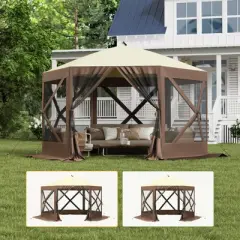 Instant Pop Up Gazebo 10x10ft with 6 Mesh Walls - Portable Canopy Tent for Camping, Backyard & Parties | Includes Carry Bag & Stakes