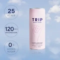 Trip Mindful Blend Elderflower Mint Lightly Sparkling Botanical - 12 fl oz Can
