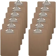 Business Source Clipboards w/ Standard Metal Clip 6"x9" 12/BX Brown 16506BX