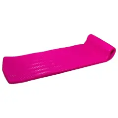 Northlight 74" Pink Floating Foam Swimming Pool Mattress Lounger with Head Rest