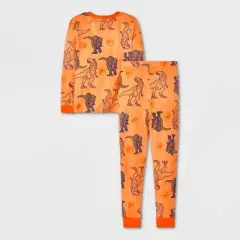 Boys' Jurassic Park 4pc Snug Fit Pajama Set - Blue/Dark Orange