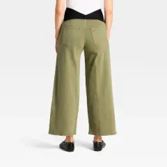 Over The Belly Sailor Wide Leg Maternity Jeans - Isabel Maternity by Ingrid & Isabel&trade; Olive Green