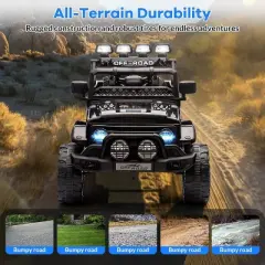 12V Kids Ride On Toy for Big Kids, 4 Wheeler Truck Car Play Car with Remote Control