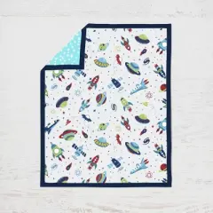 Bacati - Airspace Aqua Navy Green Red 3 pc Crib Bedding Set