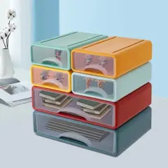 YIYIBYUS Desk Organiser With 6 Drawers, Plastic Office Table Organiser